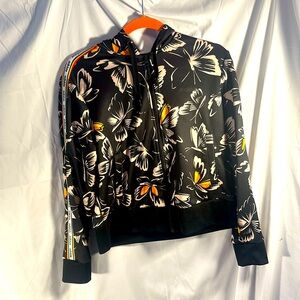 Adidas x Farm Rio Full Zip Hoodie Cropped Womens M RARE Butterfly Track Jacket